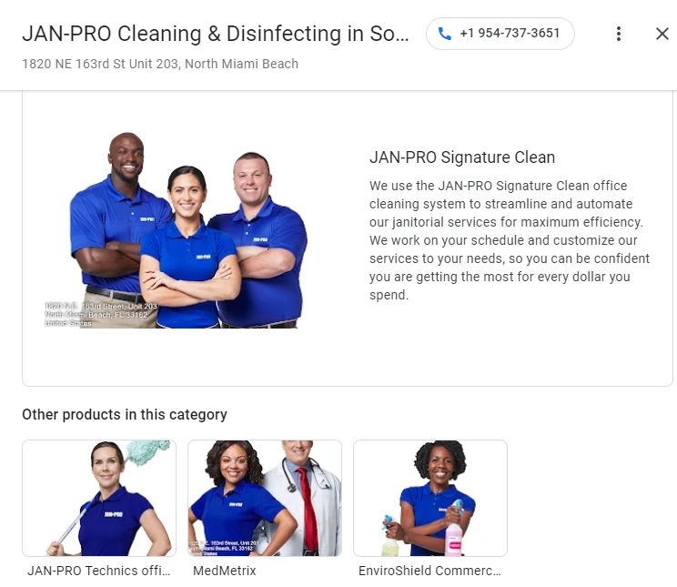 products in google business profile