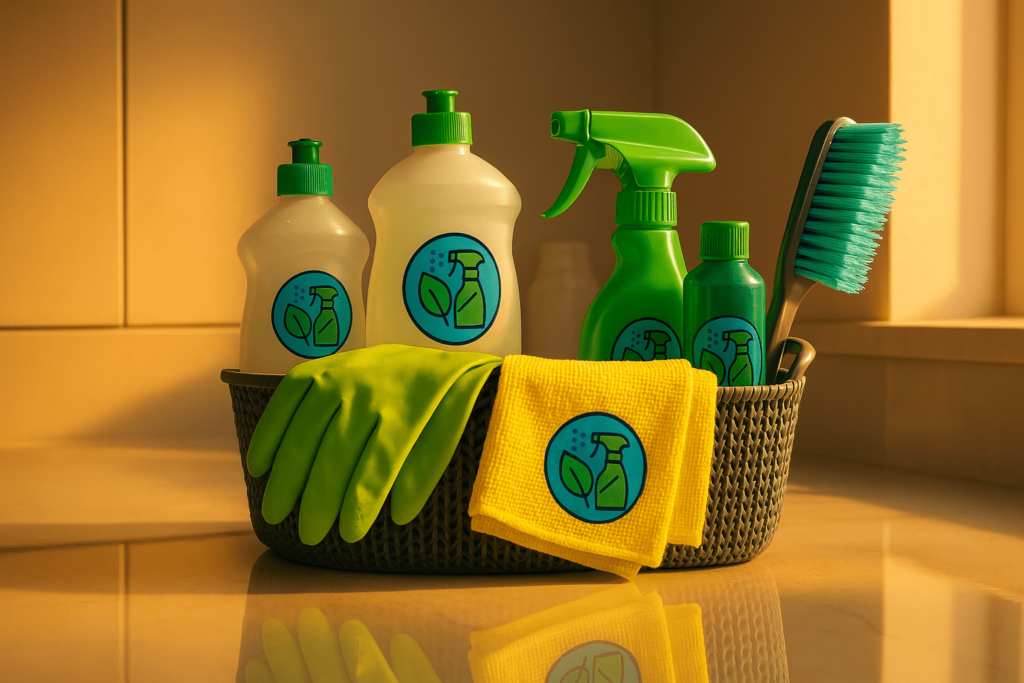 AI-generated image of mockup cleaning products
